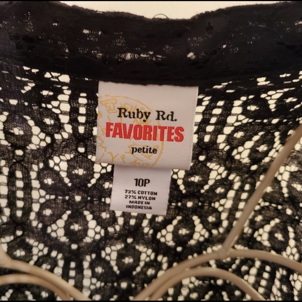 Ruby Rd. Lace Button Down Top - Picture 6 of 10